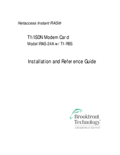 Brooktrout Technology IRAS-24A w/ T1-RBS Installation And Reference Manual