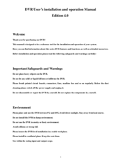 Cytech CY-D2416 User's Installation And Operation Manual