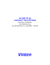 Vinten HS-105PE.SA Operation, Installation & Maintenance Instructions