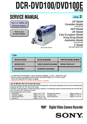 Sony Handycam DCR-DVD100E Service Manual