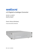 exaSound e12 DAC Owner's Manual