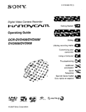 Sony Handycam DCR-DVD808 Operating Manual