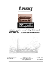 Lang PANE BELLA PB-24-6 Installation & Operation Manual