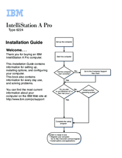 IBM IntelliStation A Pro Installation Manual