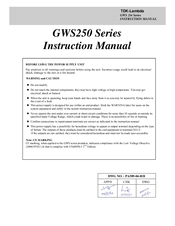TDK-Lambda GWS250 Series Instruction Manual