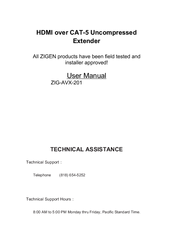 ZIGEN ZIG-AVX-201 User Manual