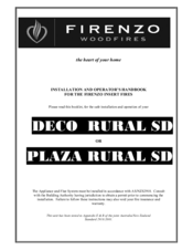 Firenzo DECO RURAL SD Installation And Operator's Handbook