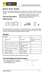 Siqura Dual Rate SFP Media Converter Quick Start Manual