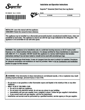Superior VS1824NM Installation And Operation Instructions Manual