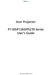 Acer P1165 Series User Manual