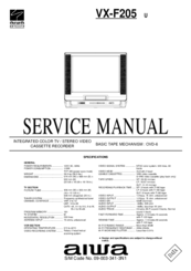 Aiwa VX-F205 Service Manual