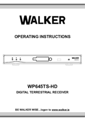 Walker WP645TS-HD Operating Instructions Manual