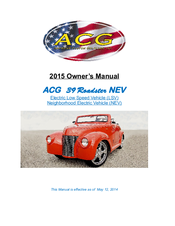 ACG 2015 39 Roadster NEV Owner's Manual