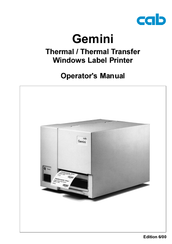 CAB Gemini Operator's Manual