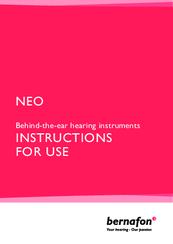 Bernafon NEO Instructions For Use Manual