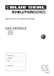 Blue Seal Evolution GP514 Installation And Operation Manual