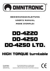 Omnitronic DD-4250 Operating Instructions Manual