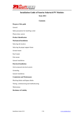 Sunrise Solartech Installation Manual