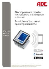 ADE BPM 1400 adeVital Activity Operating Instructions Manual
