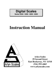 Arlyn Scales 5200 Series Instruction Manual
