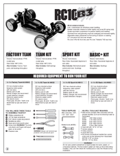 Team Assocciated RC10 B3 Factory Team Assembly Instructions And User's Manual