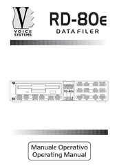 Voice Systems RD-80e Operating Manual