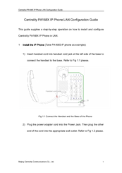 Centrality PA168X Configuration Manual