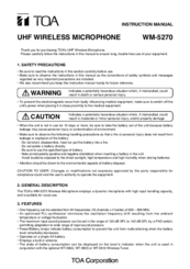 TOA WM-5270 Instruction Manual