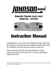 Johnson Level & Tool Hot Shot 40-0915 Instruction Manual