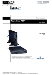 Liebert PowerSure PSI PS2200RT2-230E User Manual