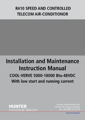 Hunter COOL VERVE 3-12000 Installation And Maintenance Instruction Manual