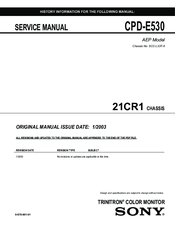Sony Trinitron CPD-E530 Service Manual