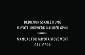 Citizen MOVEMENT CAL GP00 Manual