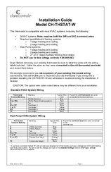 Clare Controls CH-THSTAT-W Installation Manual