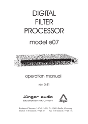 junger e07 Operation Manual