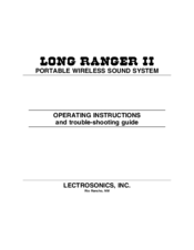 Lectrosonics Long Ranger II Operating And Troubleshooting Manual