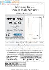 Protherm 60 CI Instructions For Use Manual