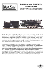 Rail King 0-8-0 SWITCHER STEAM ENGINE Operating Instructions Manual