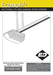 B&D Econolift ML500 Installation Instructions Manual