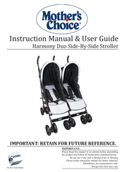 Mother's Choice Harmony Duo Side-By-Side Stroller Instruction Manual & User Manual