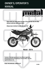 Metal Motorsports DB70 Owner's Manual
