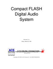 ACS Compact flash User Manual