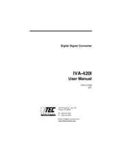 Intec Controls IVA-420I User Manual