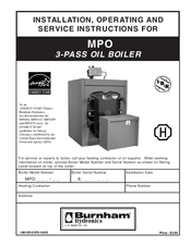 Burnham MPO189 Installation & Service Instructions Manual