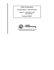Audio international RCP-020-40x Manual To Operations