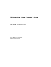 Digital Equipment DEClaser 2200 Operator's Manual