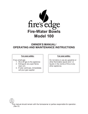 fire's edge 100 Owner's Manual
