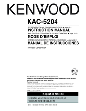 Kenwood KAC-5204 - 350 Watt Max Power Stereo Amplifier Instruction Manual