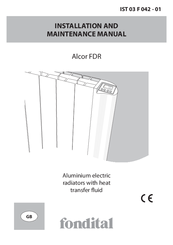 Fondital Alcor FDR Installation And Maintenance Manual