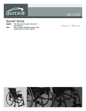 Quickie Q2 Lite Owner's Manual